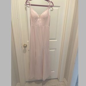Blush pink Azazie Bridesmaid Wedding Dresss